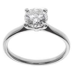 1.00 Carat Solitaire Diamond Platinum Ring 1