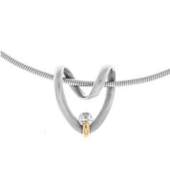 Bespoke Platinum 0.30 Carat Diamond Heart Necklace