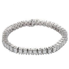 Full Diamond Pave Platinum Tennis Bracelet