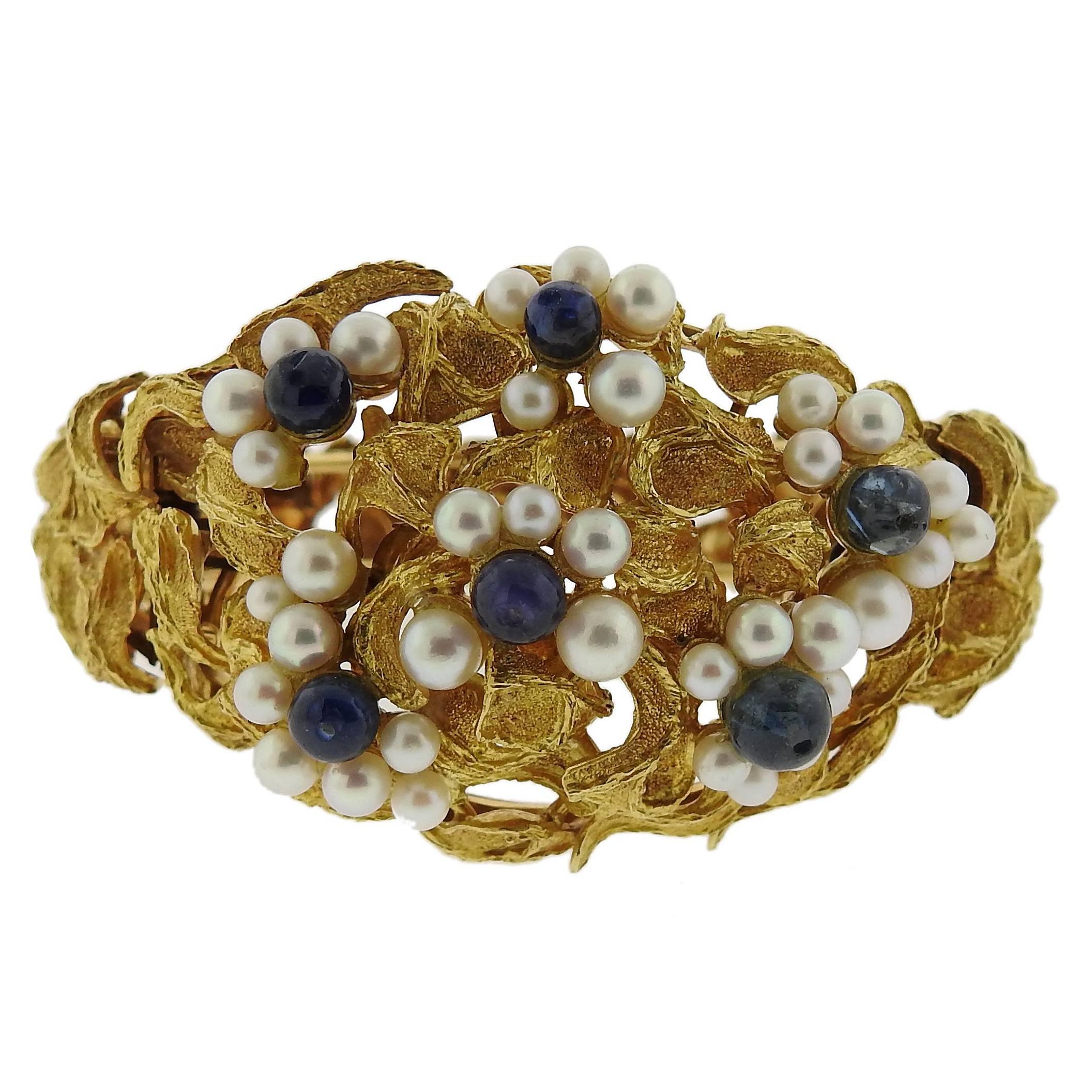 Ilias Lalaounis Pearl Gemstone Gold Bracelet