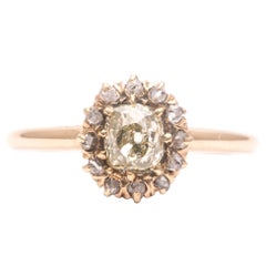 Georgian Rose and Mine Cut Diamond Engagement Ring