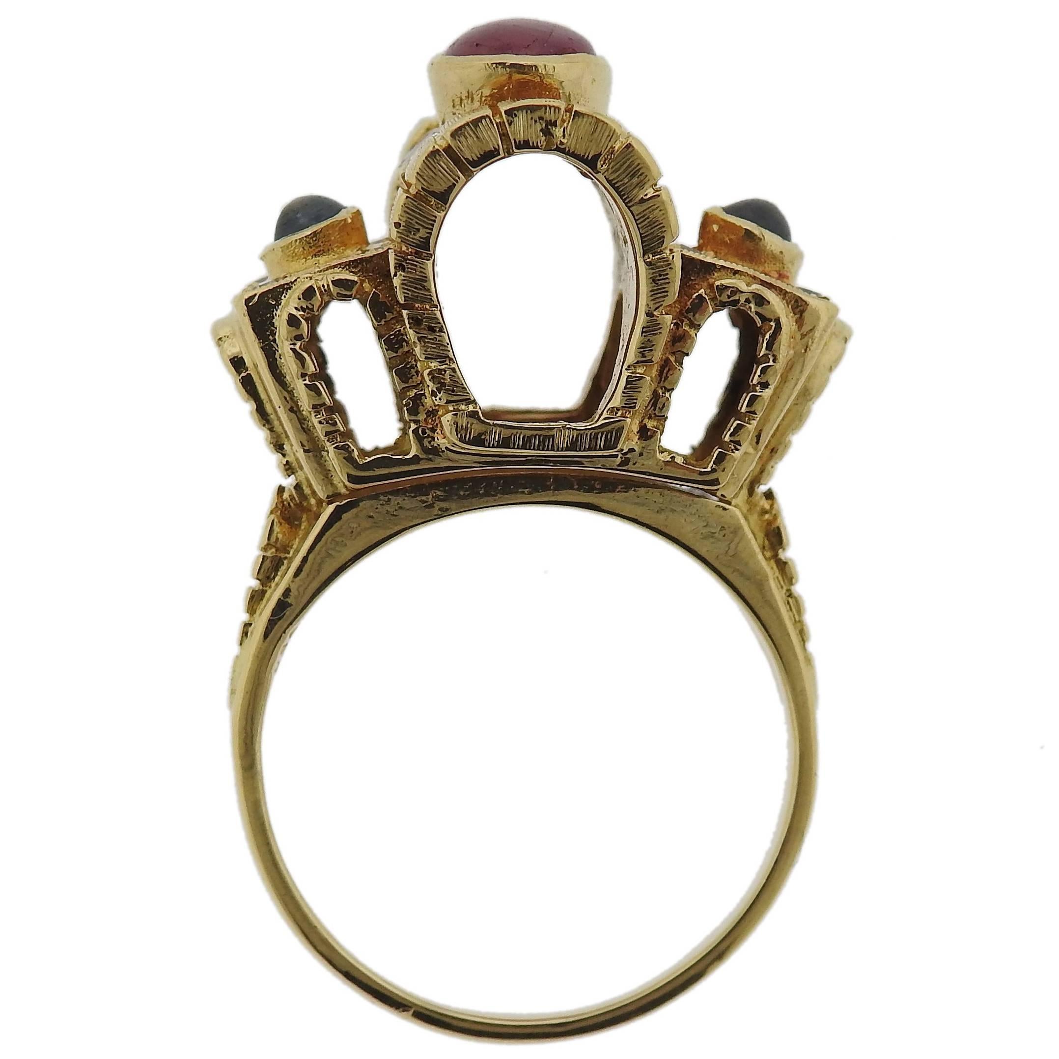 Ilias Lalaounis Diamond Tourmaline Gold Ring