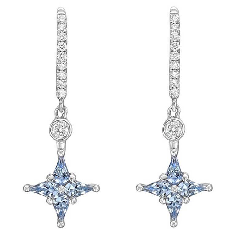 Blue Shire Diamond Star Drop Earrings At 1stdibs Blue Shire Diamond Star Drop Earrings For