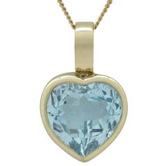 1990s 13.50 Carat Topaz and Yellow Gold Heart Pendant 10