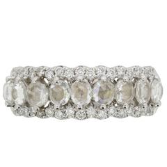 Vintage Nine Stone Rose Cut and Round Brilliant Cut Diamond Ring, circa 1970s 4