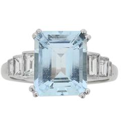 Vintage 3.00 Carat Aquamarine and Diamond Ring, circa 1970s 10
