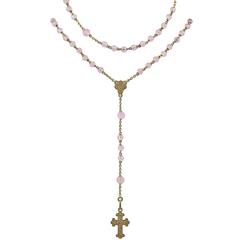 Vintage Buccellati Rose Quartz Gold Rosary