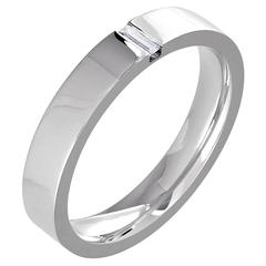 White Gold Baguette White Diamond Wedding Band Ring