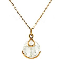 Carina Faceted Crystal Yellow Gold Pendant Necklace 11