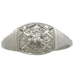 Antique Diamond and White Gold Platinum Set Ring, 1910s 3