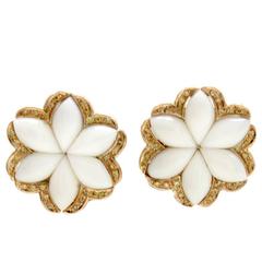 Luise Gold Diamond Coral Clip-On Earring 11