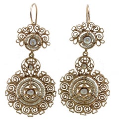  Boucles d'oreilles perle et or