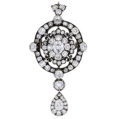 Antique Victorian Diamond Brooch Pendant 2