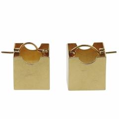 Modernist Gold Geometric Cube Earrings