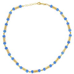 Marcello Fontana Etruscan Style Vermeil Silver Yellow Gold Necklace 4