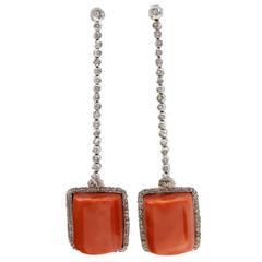 Luise Gold Diamond Coral Earring 5