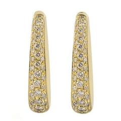Yellow Gold Diamond Hoop Earrings 11