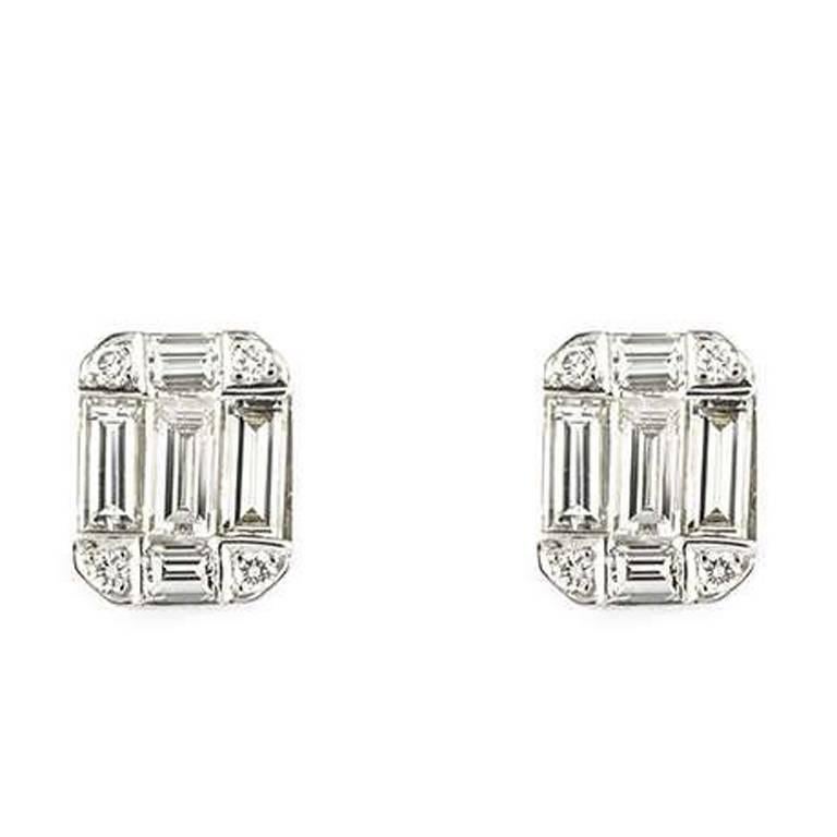 Diamond Stud Earrings Total 2.00 Carat