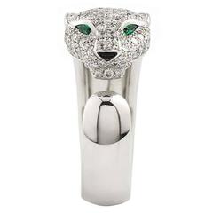 Cartier Panther Onyx Emerald Diamond Ring