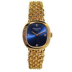 Patek Philippe Ladies Yellow Gold Bracelet Manual Wind Watch 