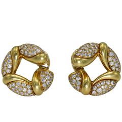 Bulgari Diamond Gold Hoop Earclips 10