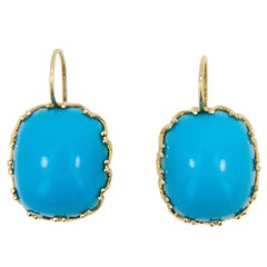 Laura Munder Turquoise Yellow Gold Earrings