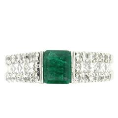 Emerald and Diamond Ring, circa 1980s 4