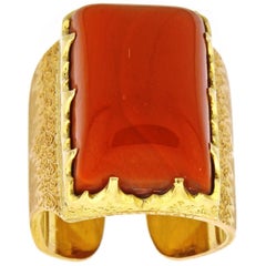M. Buccellati Rare Coral pink and yellow gold Ring 