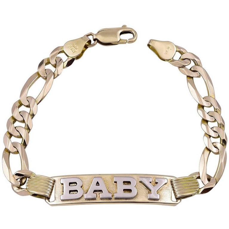 Gold Baby ID Bracelet For Sale at 1stdibs