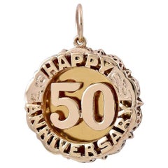 Gold 50th Anniversary Charm