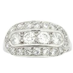 Vintage Art Deco-Inspired 1.25 Carat Old Cut Diamond Cluster Ring, circa 1950s