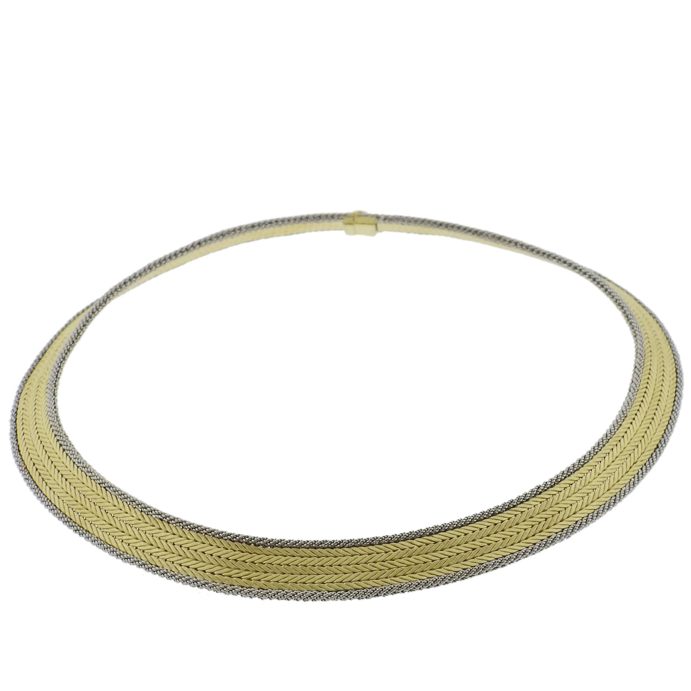 Buccellati Two Color Gold Necklace For Sale