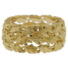 Buccellati Gold Leaf Motif Wide Band Ring