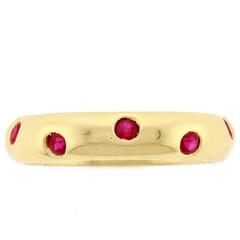 Vintage Tiffany & Co. Etoile Ruby Gold Band Ring