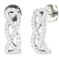StyleRocks Woven Diamonds White Gold Earrings