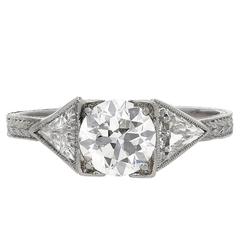 1920s Century Old-European Cut 0.90 Carat Diamond Platinum Ring 7