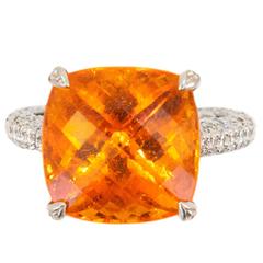 Laura Munder Mandarin Garnet Diamond White Gold Ring 5