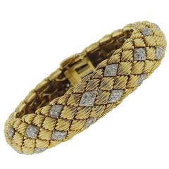 David Webb Diamond Gold Classic Bracelet 7