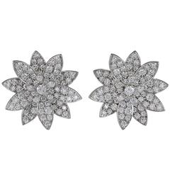Van Cleef & Arpels Diamond White Gold Lotus Earrings 2