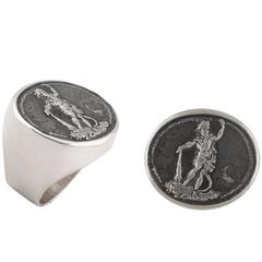 Antique 18th Century Silver Ring of Hercules 11