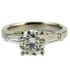 Diamond Engagement Ring, Art Deco Style, Igi Certified Diamond, 1.01 Carat