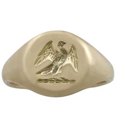 1870s Antique Victorian Yellow Gold Signet Ring 3