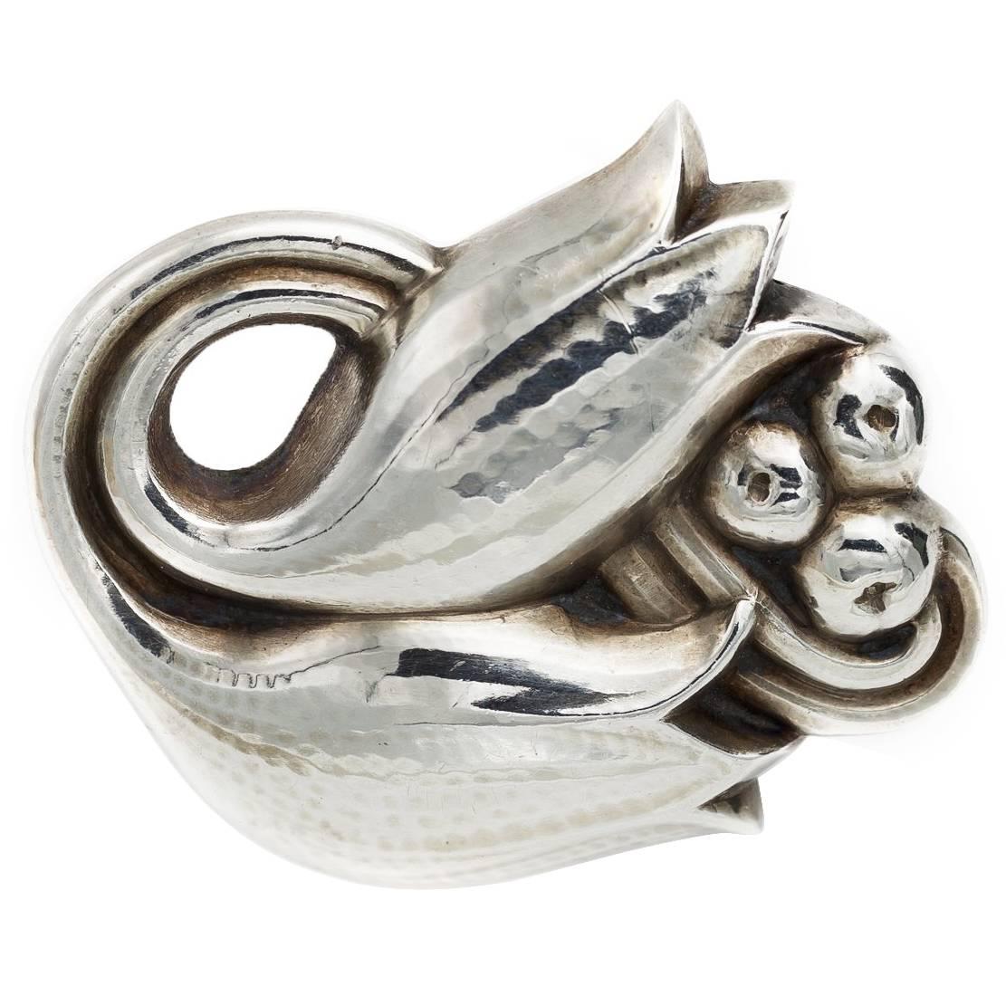 Georg Jensen Tulip Pin Brooch Sterling Silver 100C