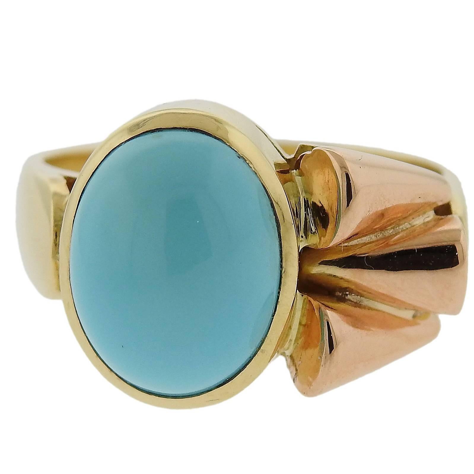 Giorgio Facchini Gold Turquoise Ring