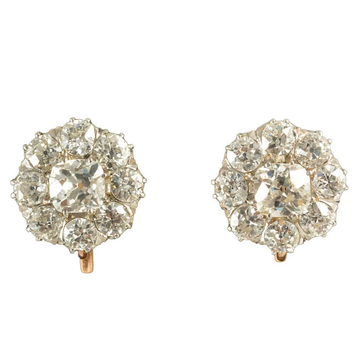 Edwardian Diamond Small Drop Earrings, circa 1910 For Sale