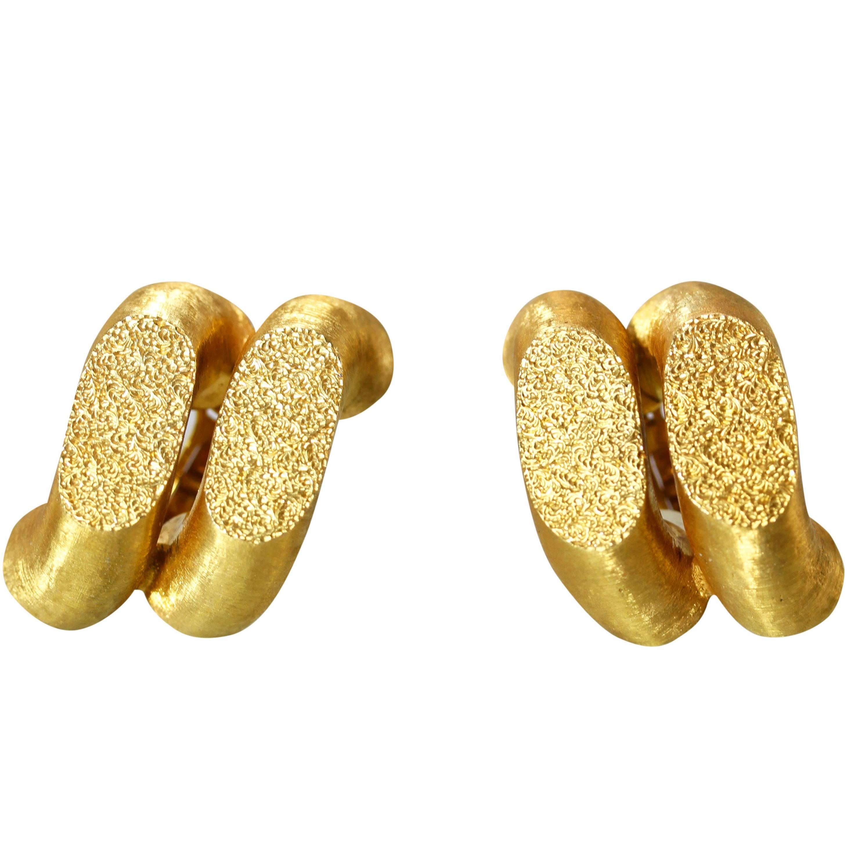 Buccellati Gold Torchon Earclips