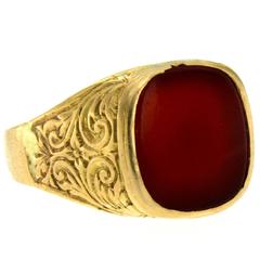 Antique Gold Carnelian Signet Ring