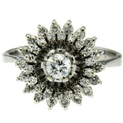 Diamond Gold Flower Cluster Ring 12