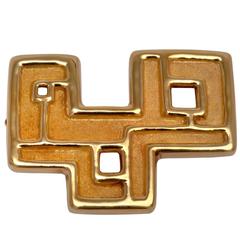 Circa 1970 Burle Marx Artist Jewelry 18 Karat Gold Brooch