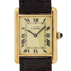 Cartier Vermeil Tank Louis Manual Wind Wristwatch, circa 1990s